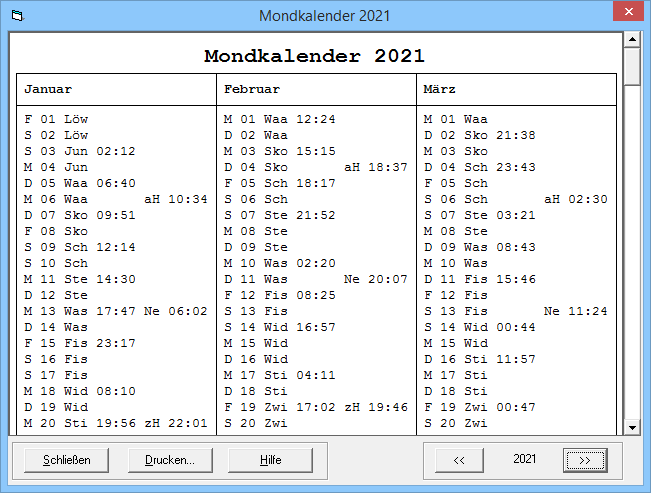 Mondkalender